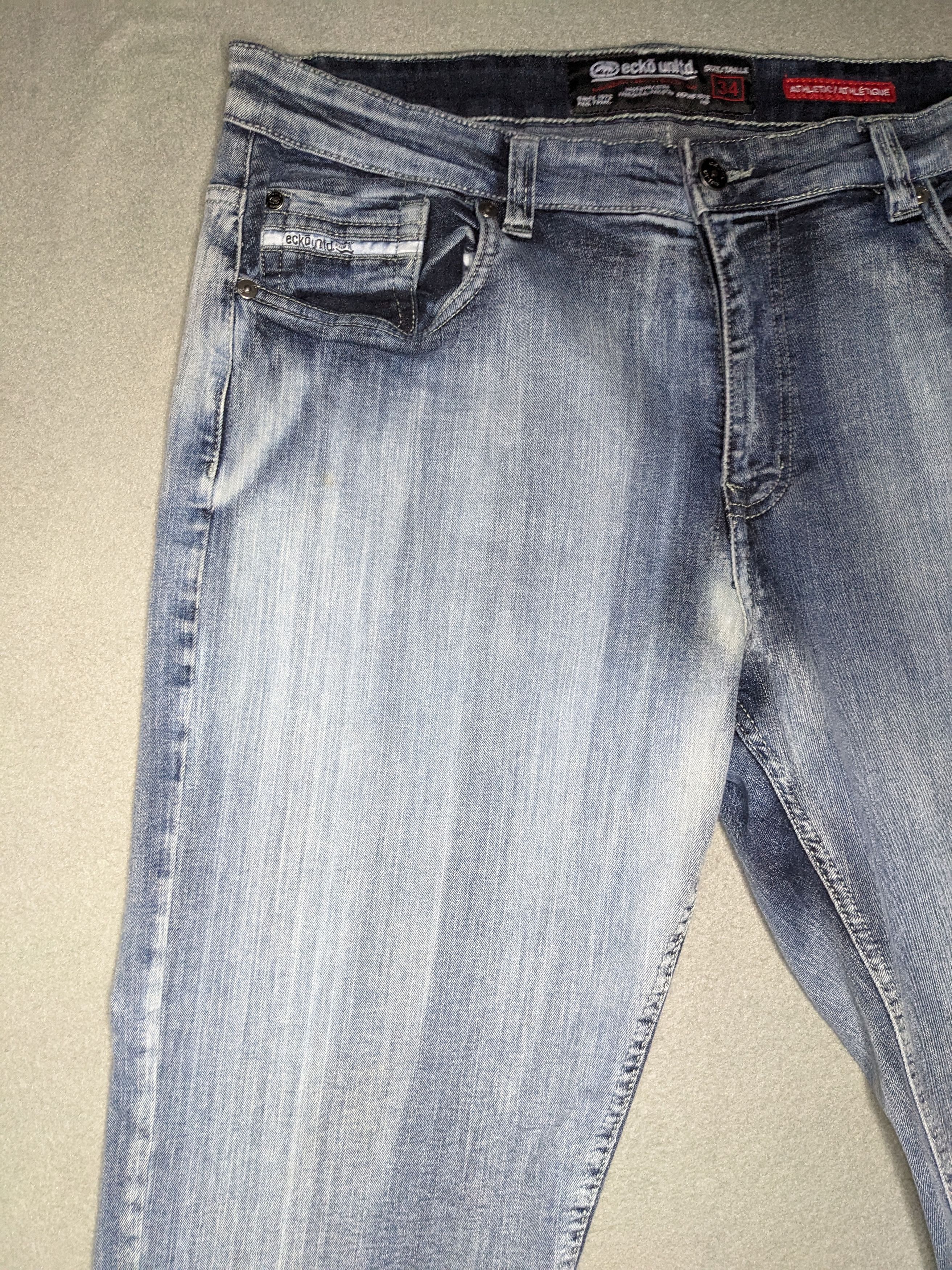 Ecko Unltd. VTG Ecko Unltd Y2K Jeans 34x32 Light Wash Wide Denim Logo Size US 34 / EU 50 - 4 Thumbnail