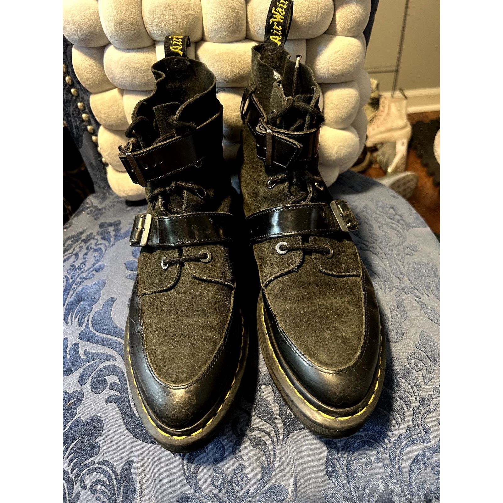 Dr. Martens Rare! Dr. Martens Masha Hi Suede Creeper Boots size 10/EU 42 Size US 10 / IT 40 - 3 Thumbnail