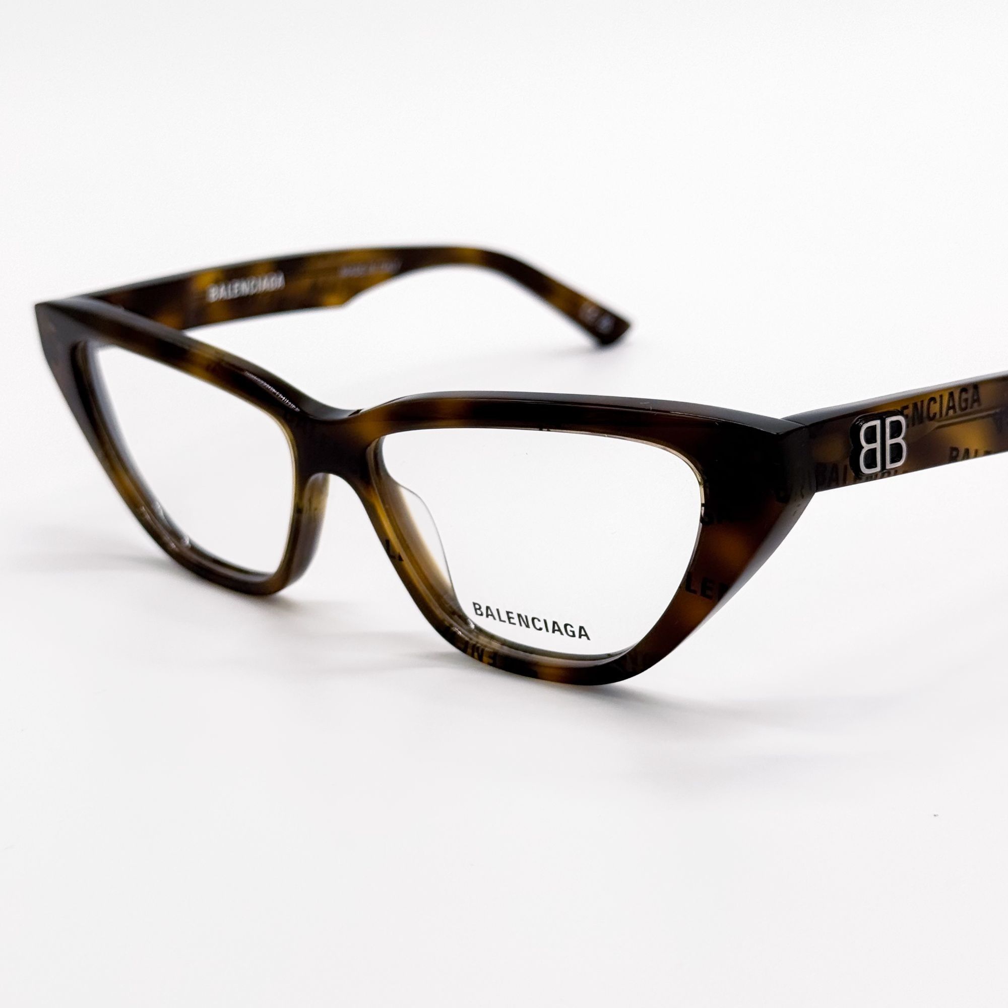 Balenciaga NEW BALENCIAGA EYEGLASSES BB0128O 005 CAT EYE DARK HAVANA WO Size ONE SIZE - 2 Thumbnail
