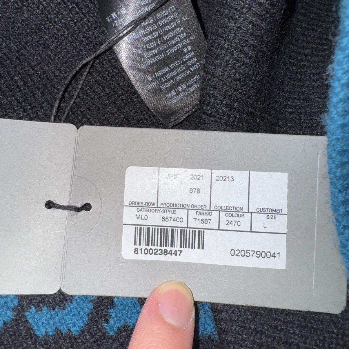 Balenciaga Balenciaga FW21 All Over Logo Wool Sweater Petrol Blue Size US L / EU 52-54 / 3 - 5 Thumbnail