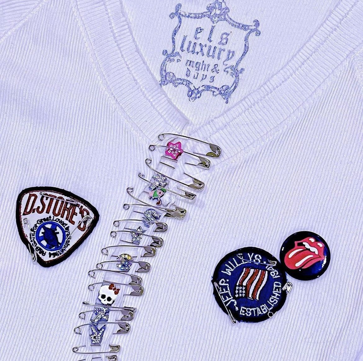 Japanese Brand Rare vintage safety pin top 🧷☠️ Size S / US 4 / IT 40 - 3 Thumbnail