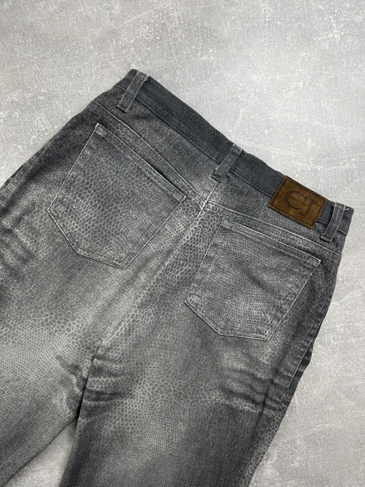 Roberto Cavalli Cavalli Jeans 2000s Snake Effect Gradient Denim Jeans Grey Size 31" - 5 Thumbnail