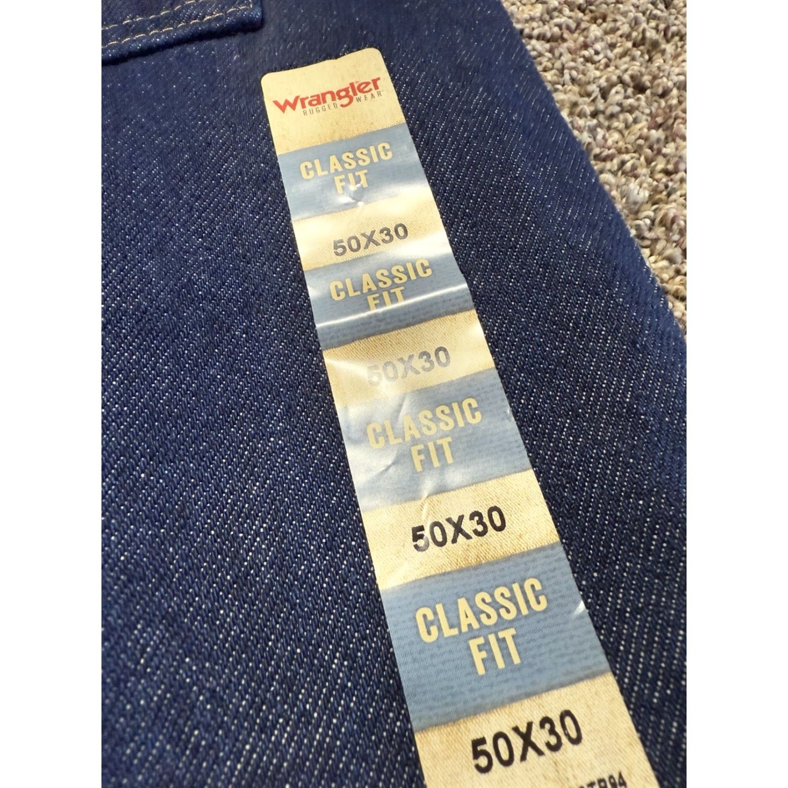 Wrangler Wrangler Rugged Wear Jeans Men 50 Blue Denim Bootcut 50X30 NEW Relaxed 5-Pocket Cotton Mens Size US 34 / EU 50 - 2 Thumbnail