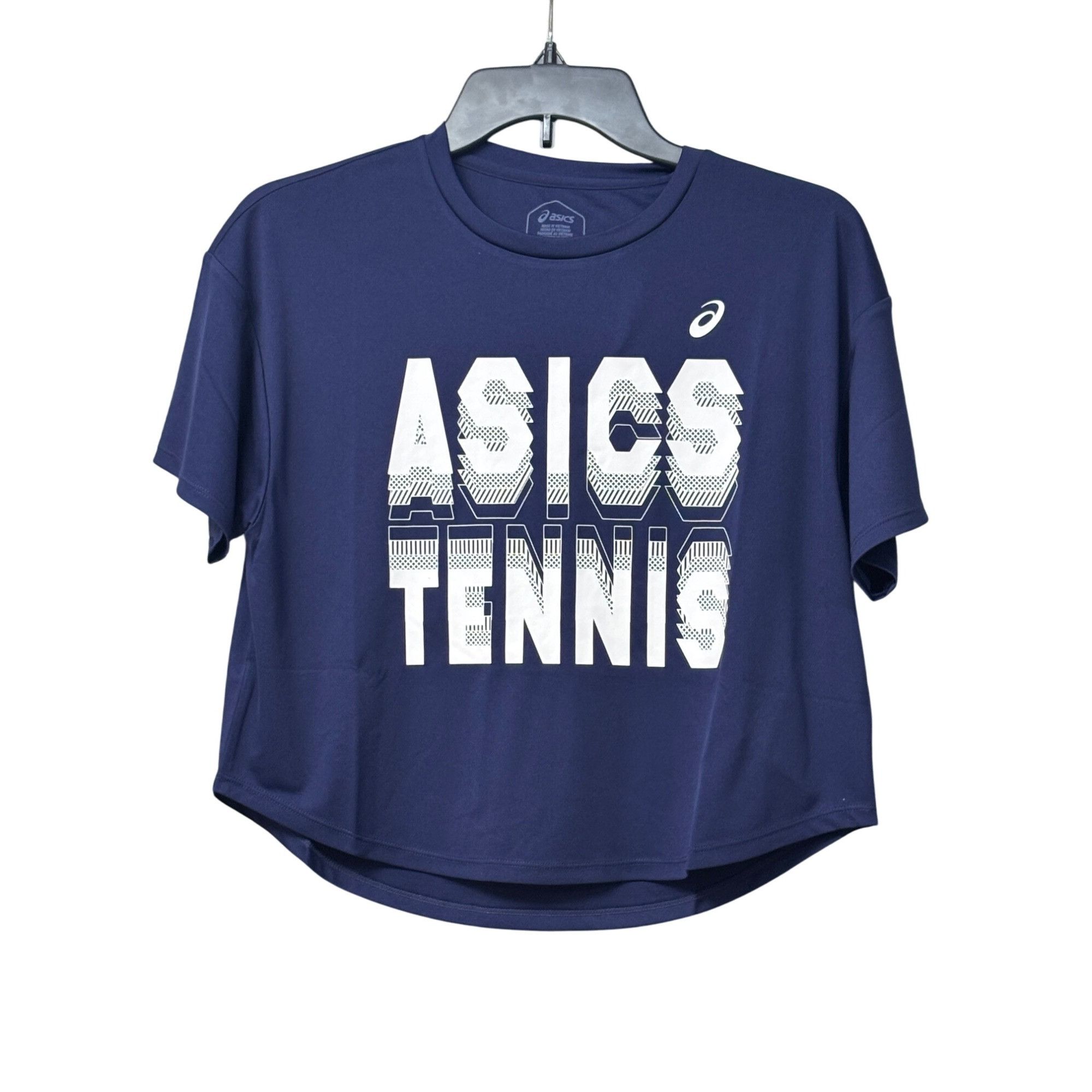 Asics ASICS Women's Court Graphic Cropped Tennis Tee, Navy, S Size S / US 4 / IT 40 - 10 Thumbnail