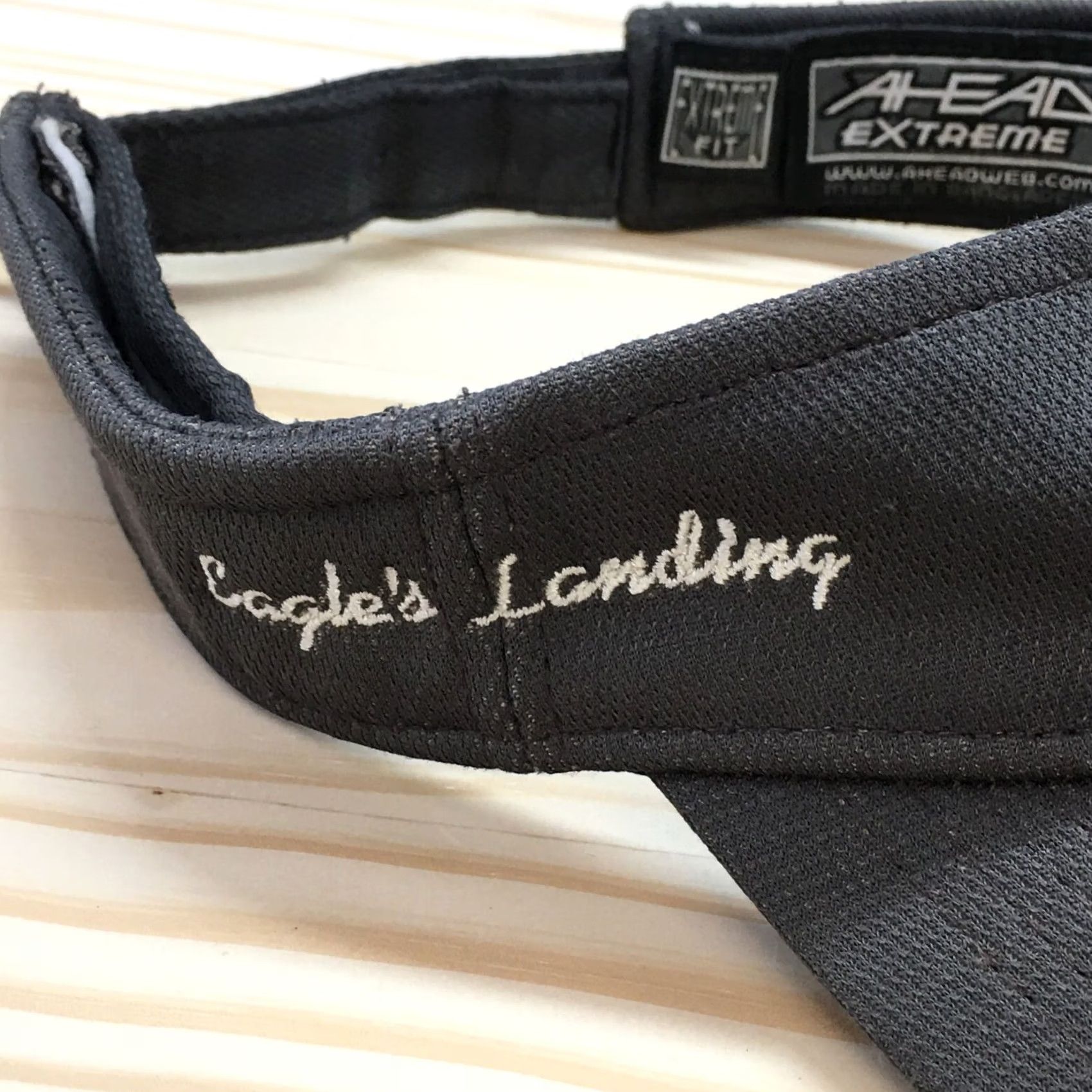 Vintage Ahead Hat Mens One Size Gray Eagle Landing Visor Curved Brim Embroidered Logo Size ONE SIZE - 3 Thumbnail