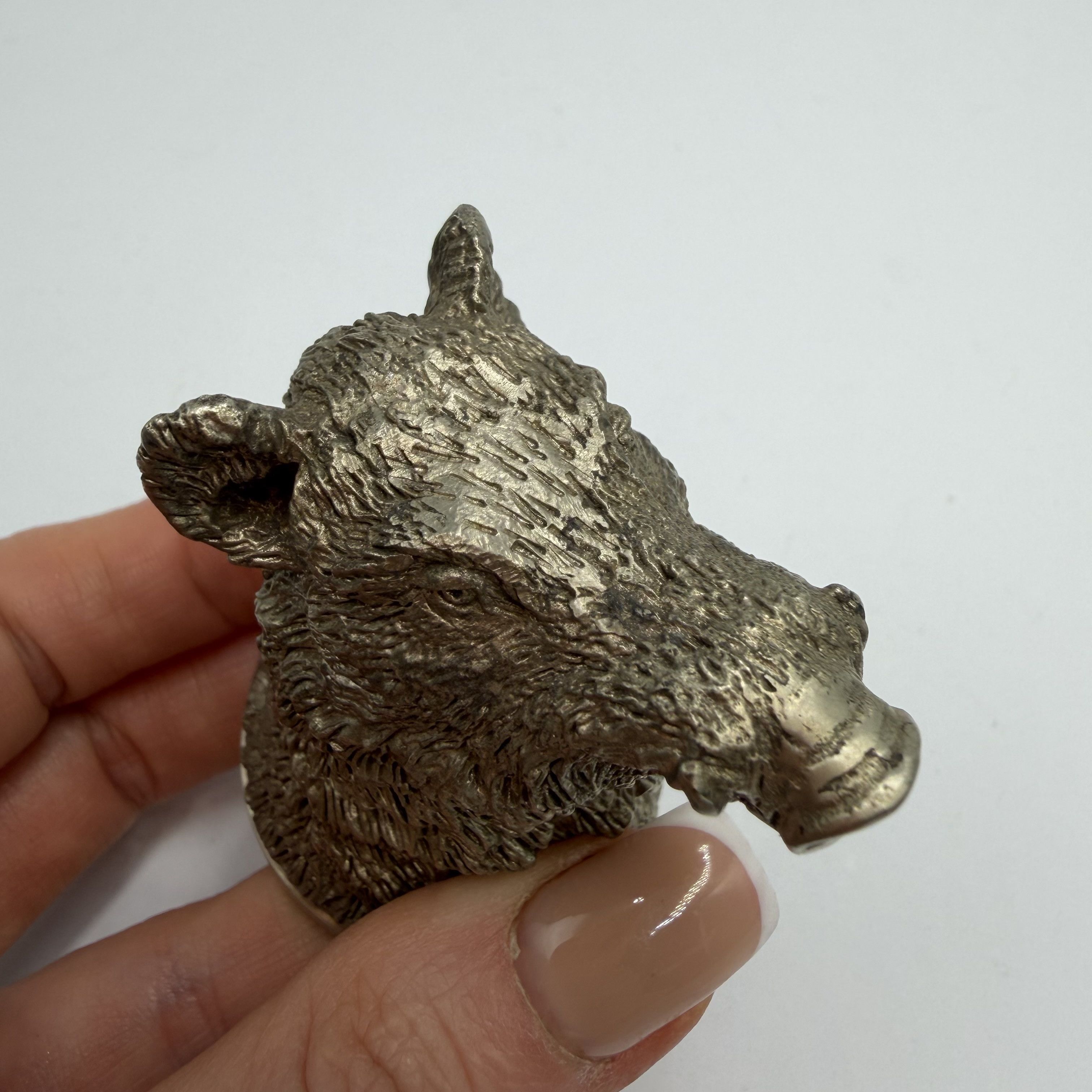 Vintage Vintage Metal Shot Glass Wild Boar Head Figurine Handcrafted Size ONE SIZE - 3 Thumbnail