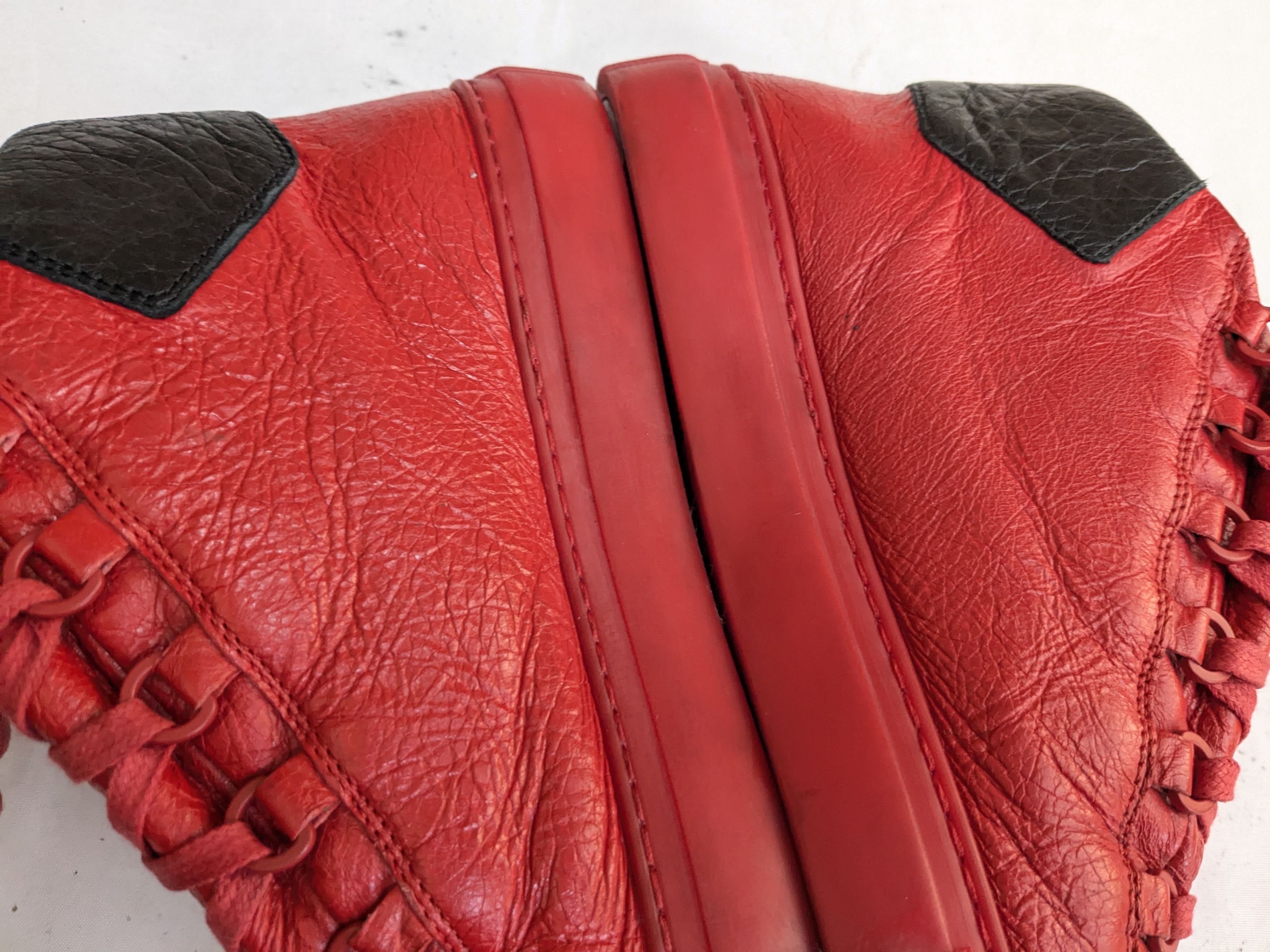 Balenciaga Balenciaga Arena Red Black 10 Leather High Tops Size US 10 / EU 43 - 6 Thumbnail