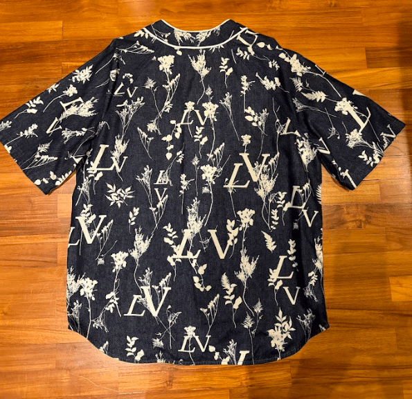 Louis Vuitton leaf denim baseball denim shirt