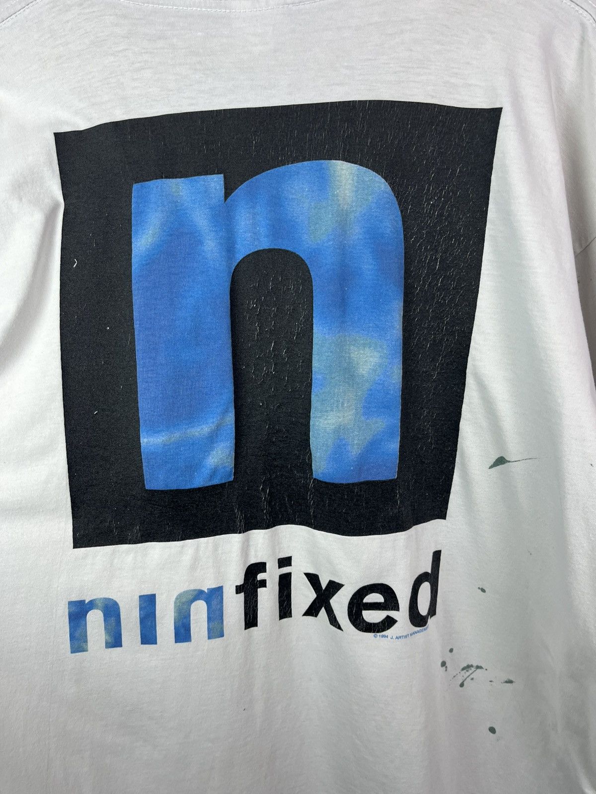 Band Tees Thrashed Vintage 1994 Nine Inch Nails NIN Broken Long-Sleeve Size US XL / EU 56 / 4 - 17 Thumbnail