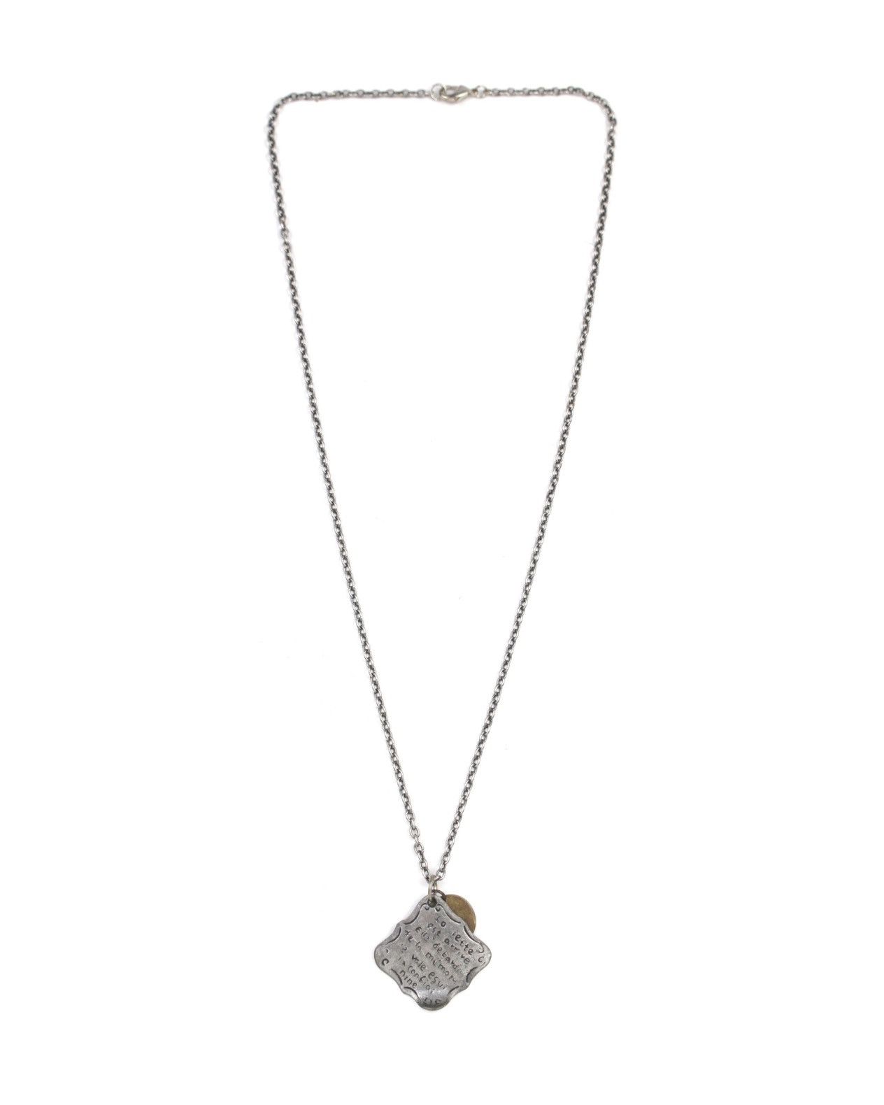Vintage 2000S JAPANESE MADE HAND-ETCHED FRENCH MESSAGE NECKLACE Size ONE SIZE - 2 Thumbnail