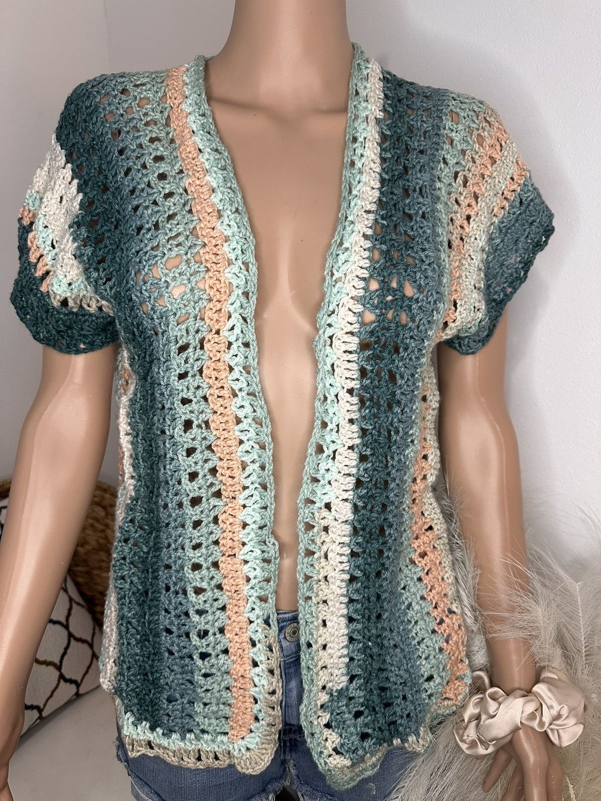 Vintage Handmade Crotchet Cardigan Size S Size S / US 4 / IT 40 - 1 Thumbnail