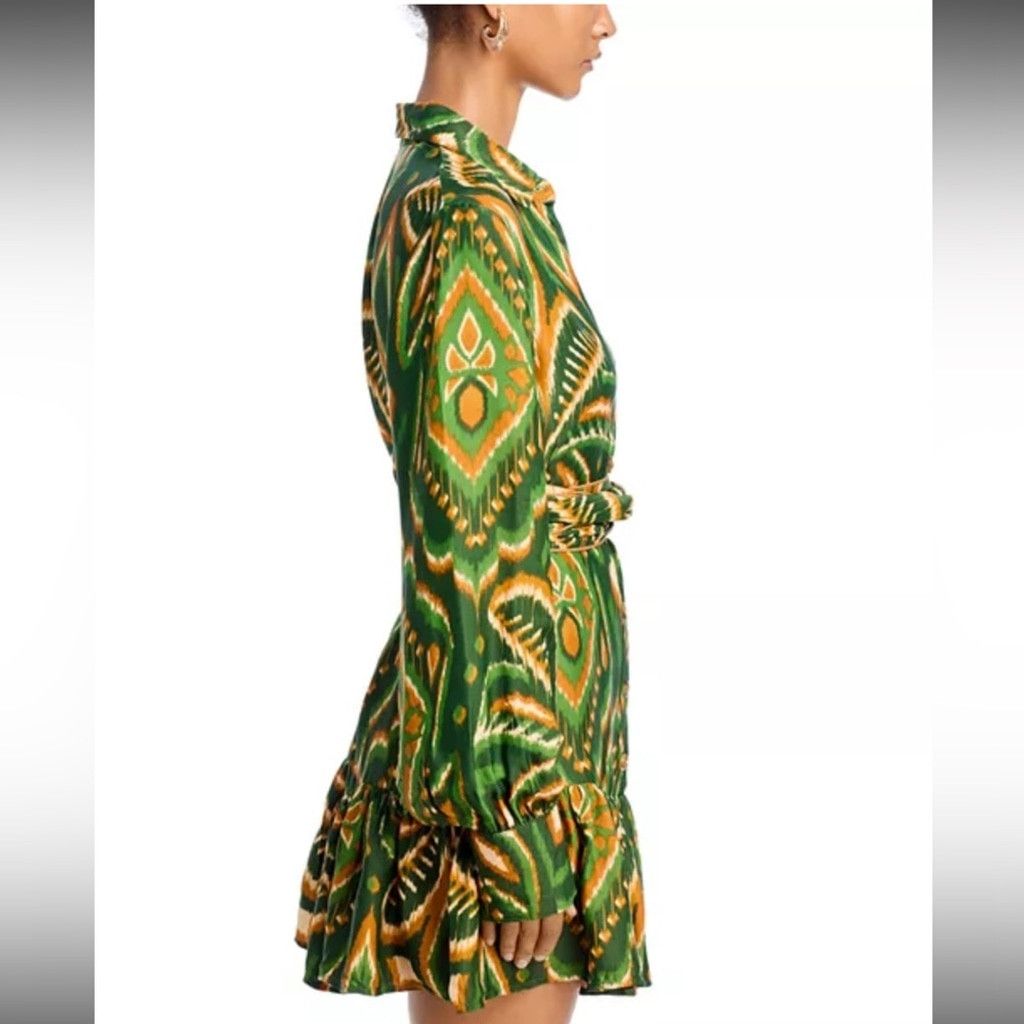 Farm Rio FARM Rio Pineapple Ikat Long Sleeve Shirtdress Dress Size M / US 6-8 / IT 42-44 - 8 Thumbnail