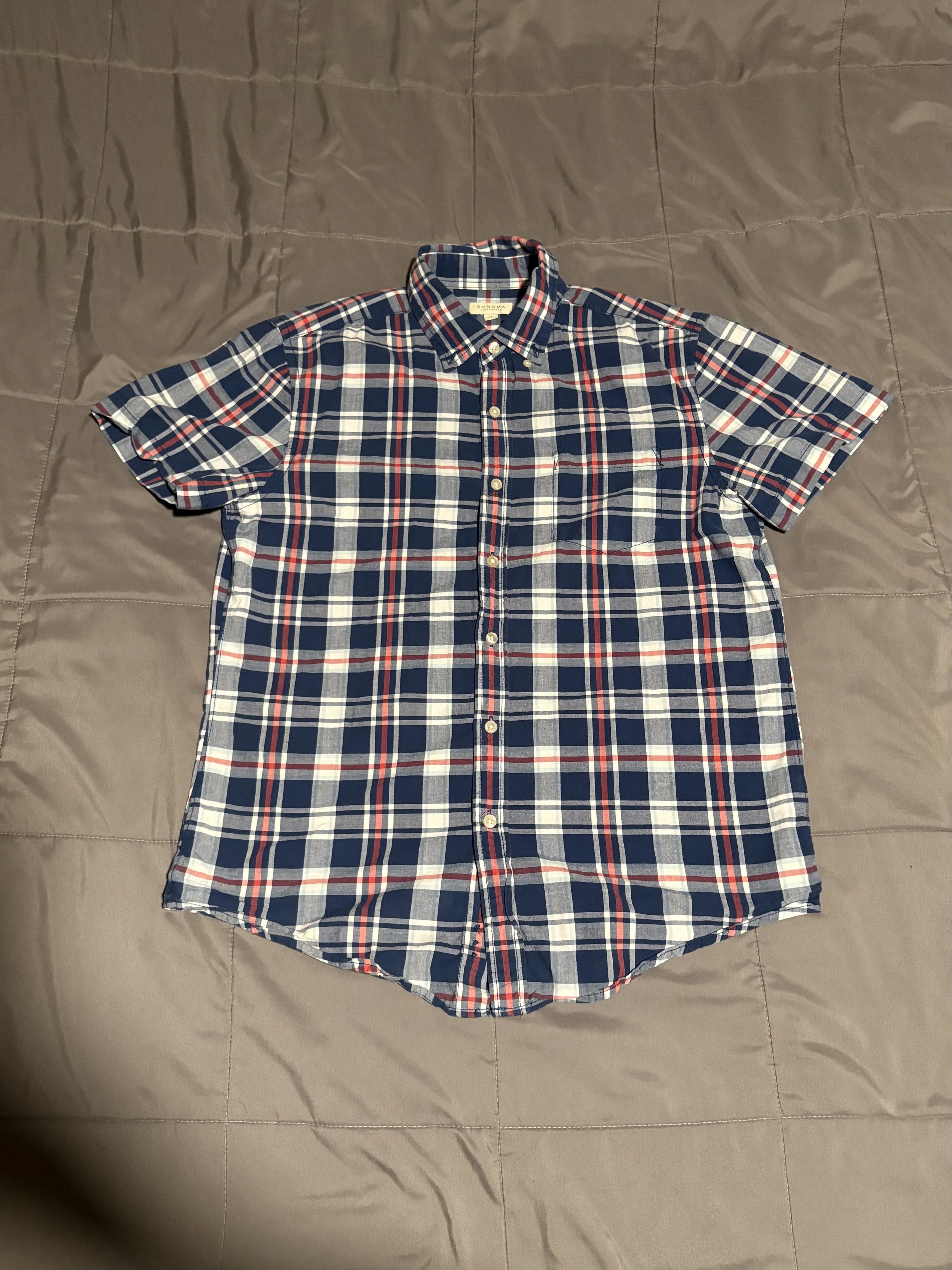 Sonoma Sonoma Plaid Short Sleeve Button Up Size US M / EU 48-50 / 2 - 1 Thumbnail