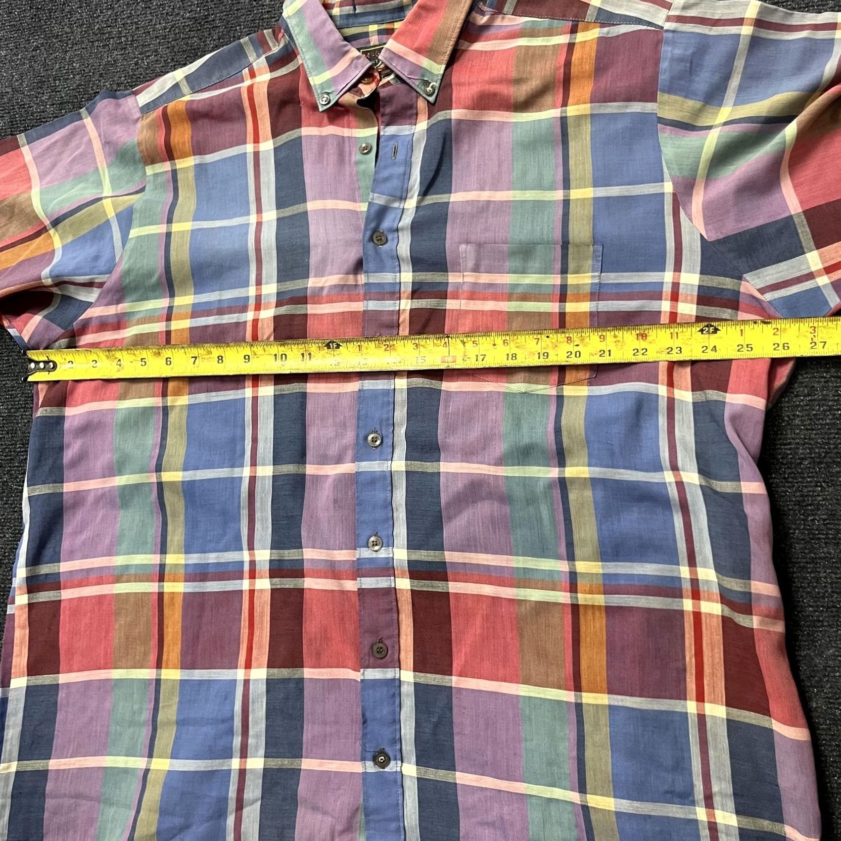 McGregor McGregor Contemporary Shirt Mens XL Multicolor Plaid Short Sleeve Button-Up Size US XL / EU 56 / 4 - 7 Thumbnail
