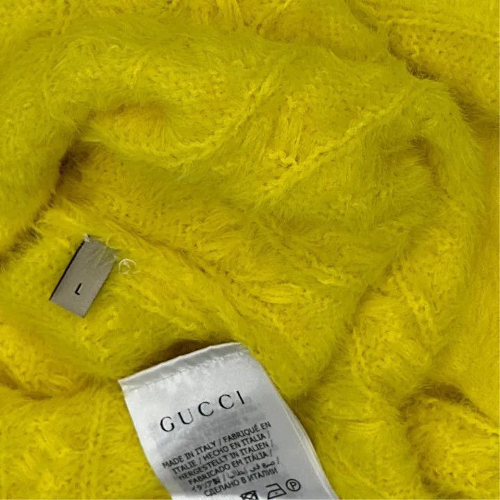 Gucci Gucci x Adidas Yellow Embroidered Knit Cardigan-2507 Size L / US 10 / IT 46 - 4 Thumbnail