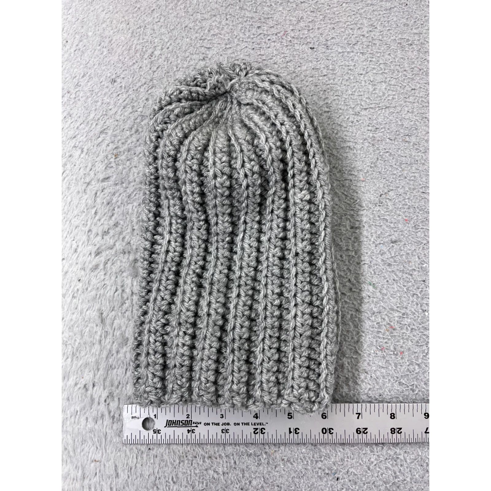 Vintage Gray Knit Beanie Toque Adult One Size Acrylic Winter Ski Hat Unisex Size ONE SIZE - 4 Thumbnail
