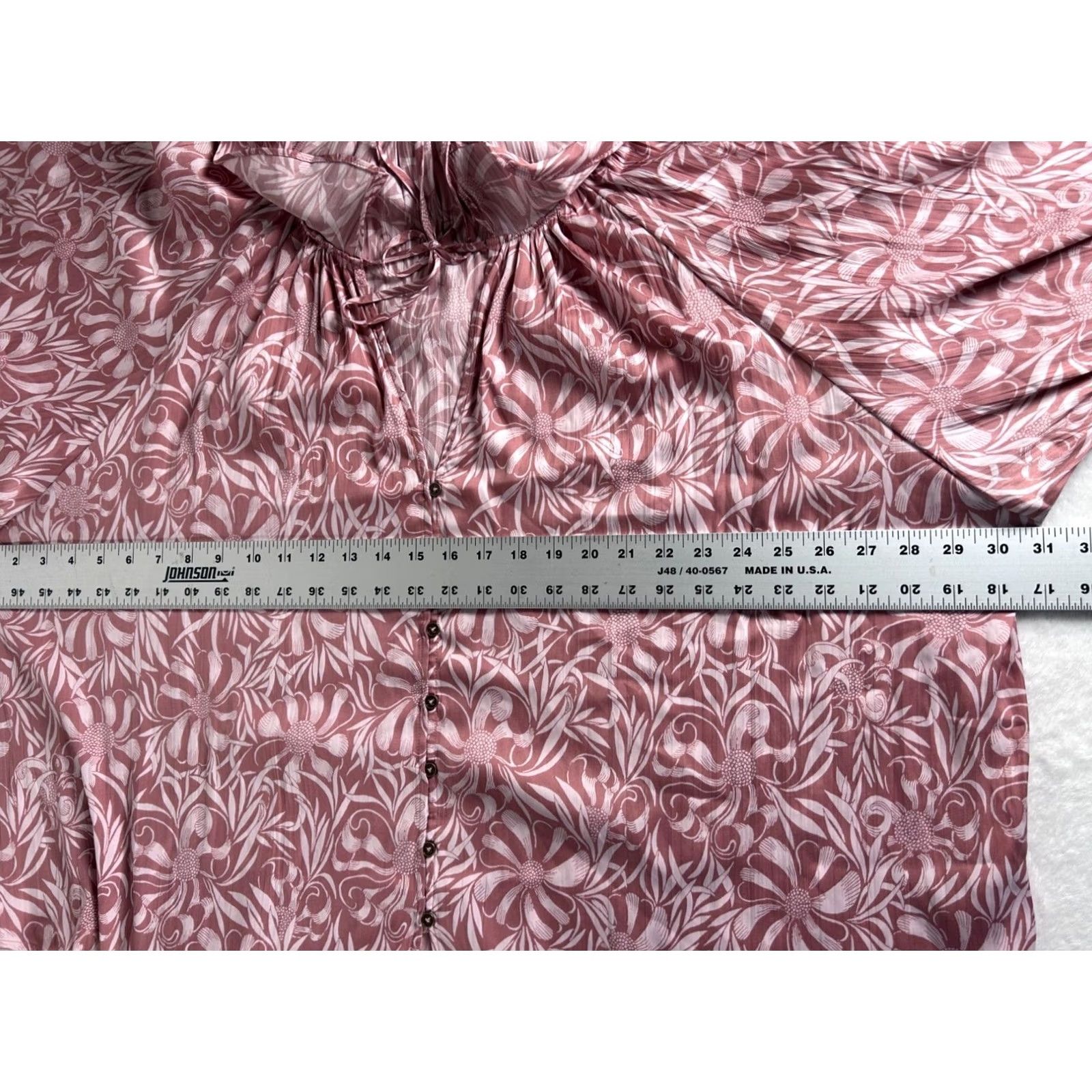 Anthropologie Florence Balducci for Anthropologie Womens Floral Button Down Boho Blouse 2X Pink White NWOT_Sold As Is Size XXL / US 16-18 / IT 52-54 - 7 Thumbnail