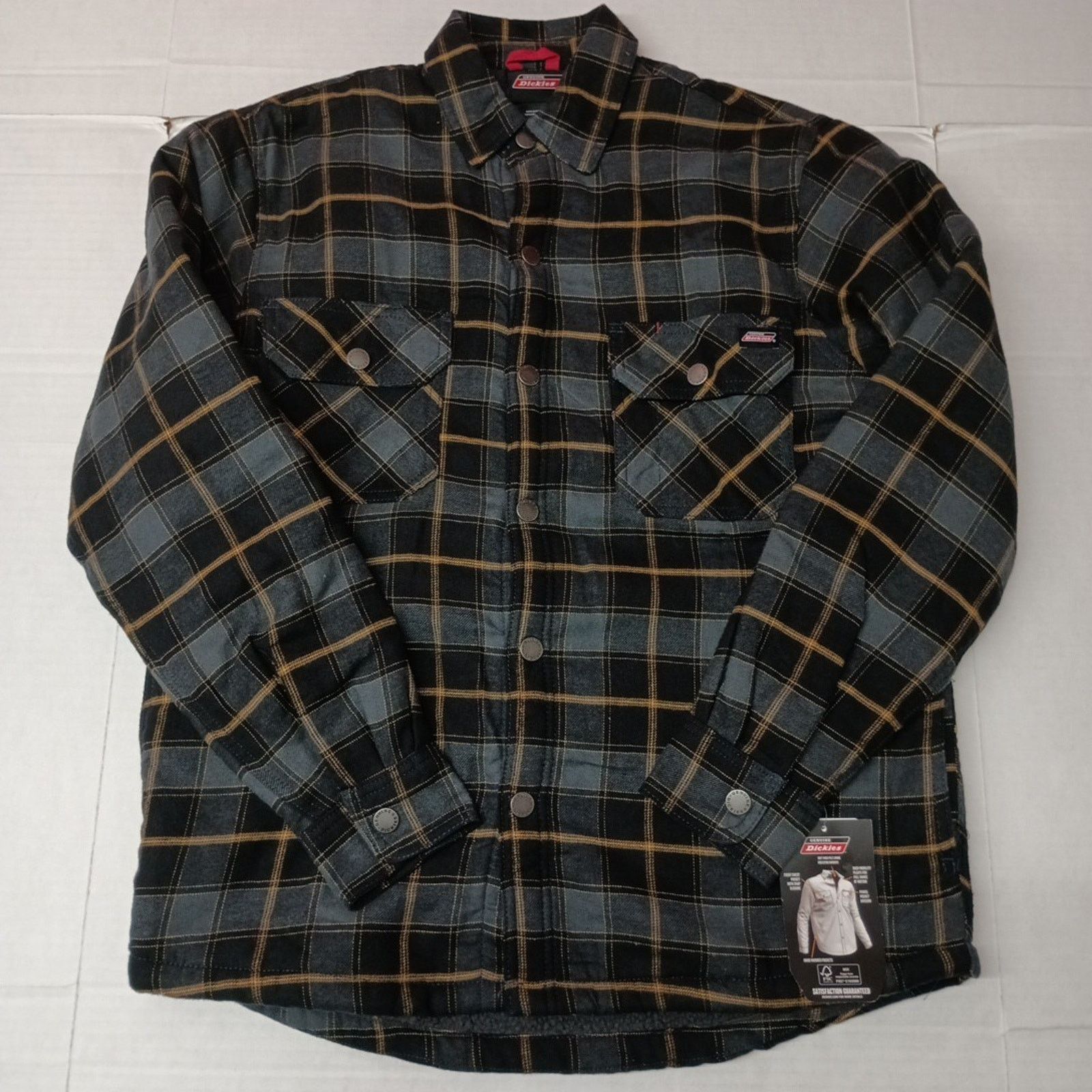Dickies Dickies Mens S Fleece Lined Flannel Shirt Jacket Black Plaid Size US S / EU 44-46 / 1 - 1 Thumbnail
