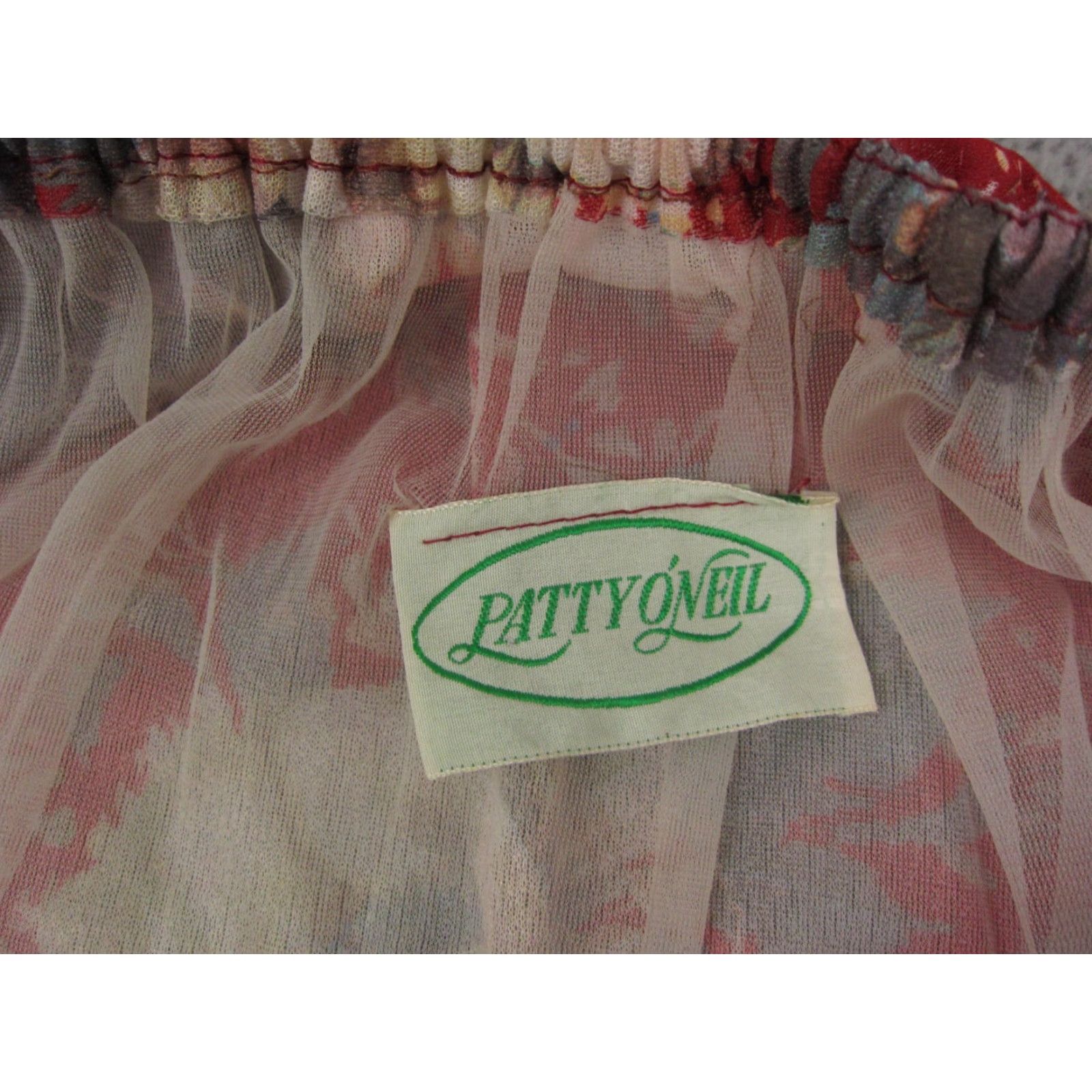 Vintage VINTAGE Patty O’Neil Dress Womens 11 Red Floral Boho Cottagecore Tie Waist 70s Size L / US 10 / IT 46 - 5 Thumbnail