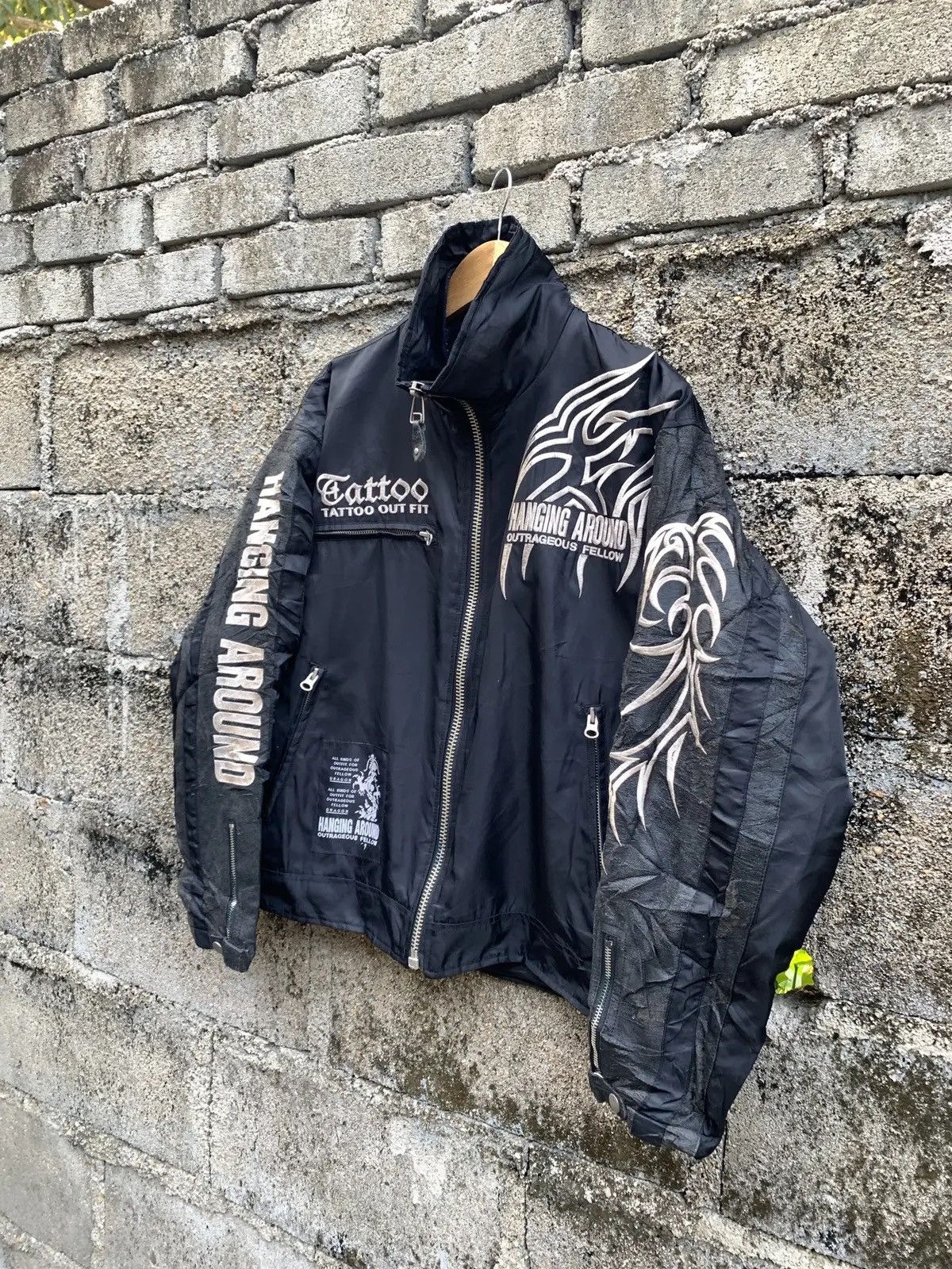 If Six Was Nine Vintage Cyberpunk Hanging Around Tribal Tattoo Padded Bomber Size US M / EU 48-50 / 2 - 4 Thumbnail