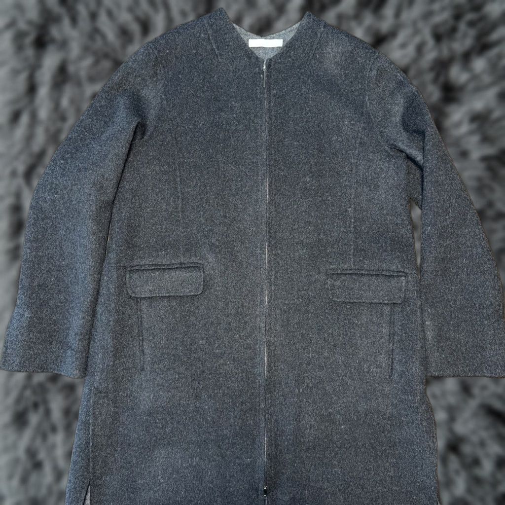 Vince Vince Wool Blend Long Coat Women L Black Full Zip Side Slits Wool Long Coat Ladies Regular Fit Size L / US 10 / IT 46 - 1 Thumbnail