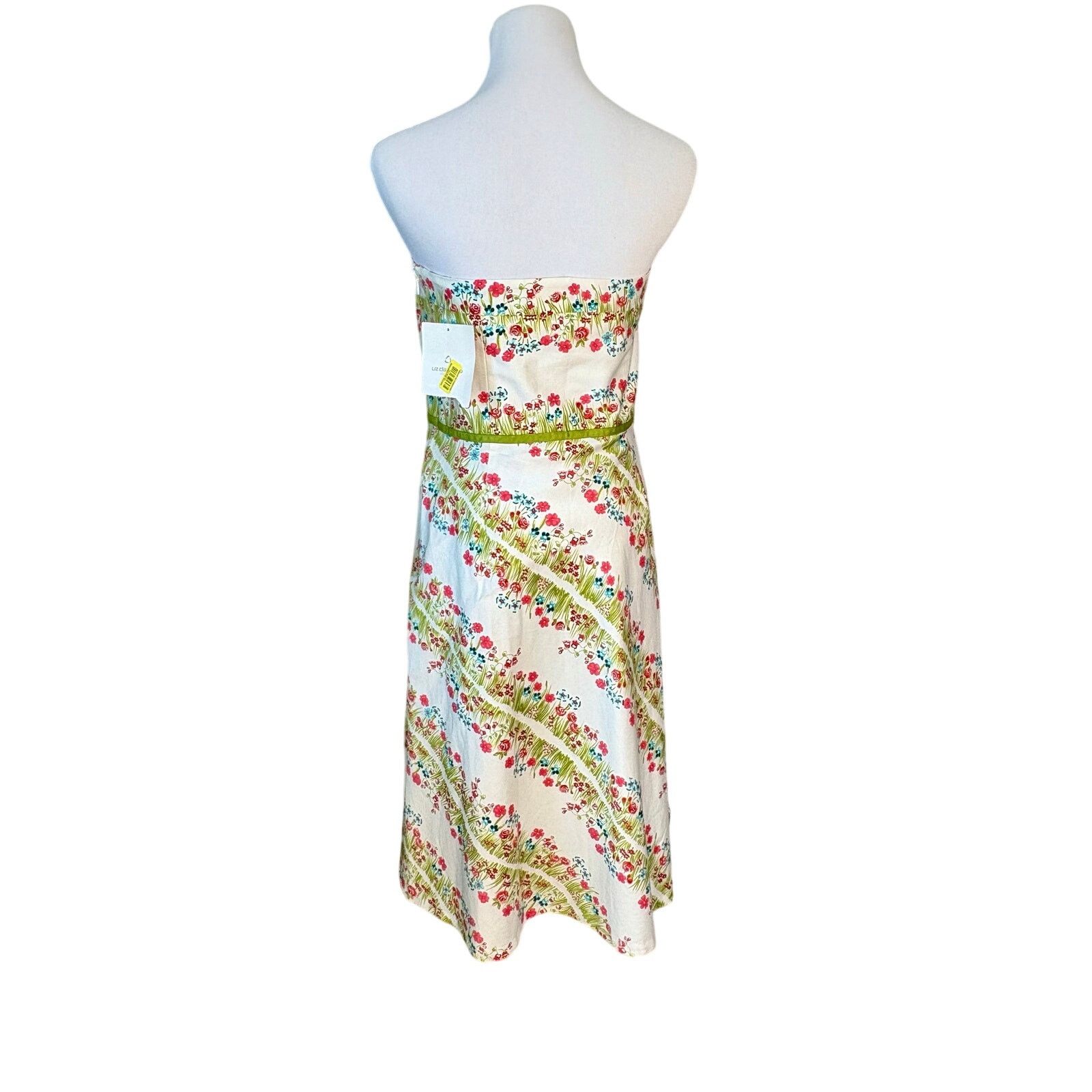 Other Liz Claiborne Spring Parade Strapless A-line Dress 10 White Size L / US 10 / IT 46 - 5 Thumbnail