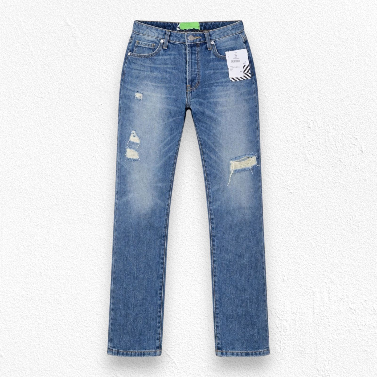 Sandrine Rose Sandrine Rose Hi-Rise Distressed Straight Leg Jeans Size 27 Size 27" / US 4 / IT 40 - 1 Thumbnail