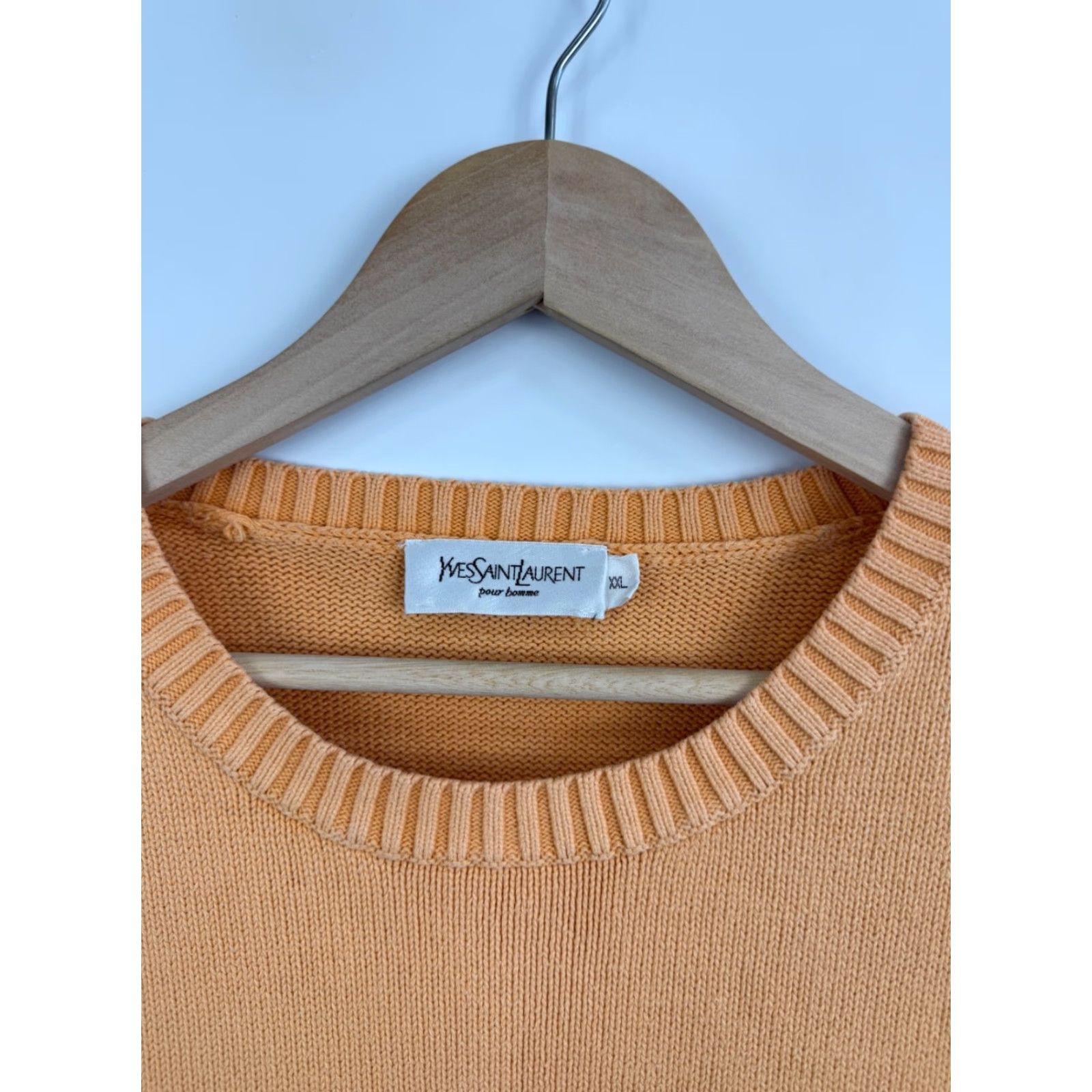 Yves Saint Laurent VINTAGE 90s YSL Yves Saint Laurent Sweater Pullover Men XXL Orange Size US XXL / EU 58 / 5 - 5 Thumbnail