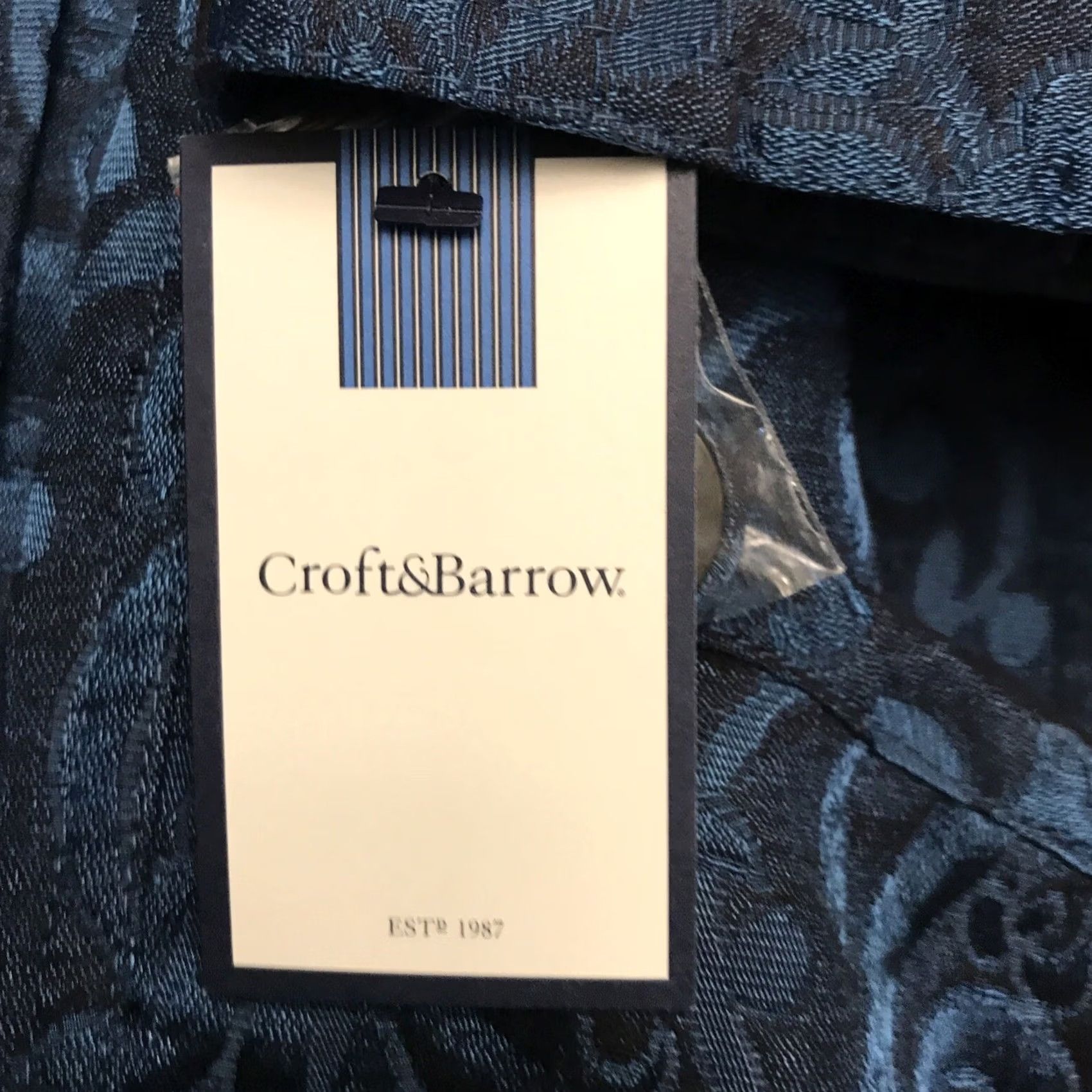 Croft & Barrow Croft & Barrow Blazer Jacket Women L Blue Jacquard Button Pockets NEW Size L / US 10 / IT 46 - 4 Thumbnail