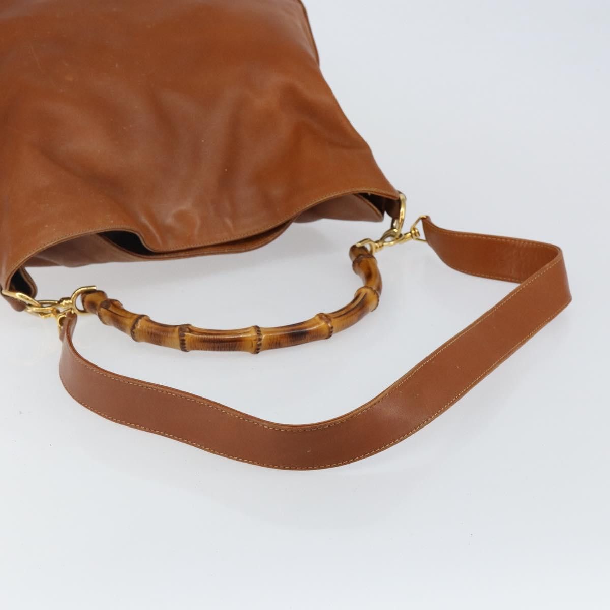 Gucci GUCCI Bamboo Handbag Leather Beige Silver 001 001 Size ONE SIZE - 9 Thumbnail