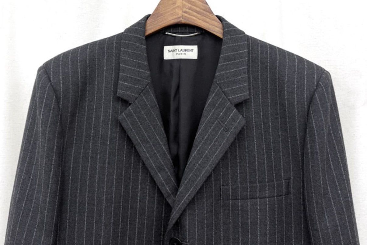 Saint Laurent Paris Saint laurent 13FW pin stripped 3button blazer sz52 Size US L / EU 52-54 / 3 - 3 Thumbnail