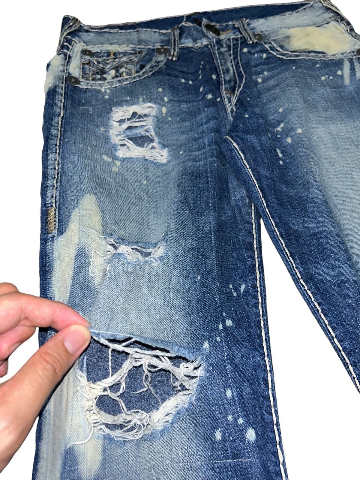 True Religion True Religion Ricky Super-T Distressed Jeans Size US 32 / EU 48 - 5 Thumbnail