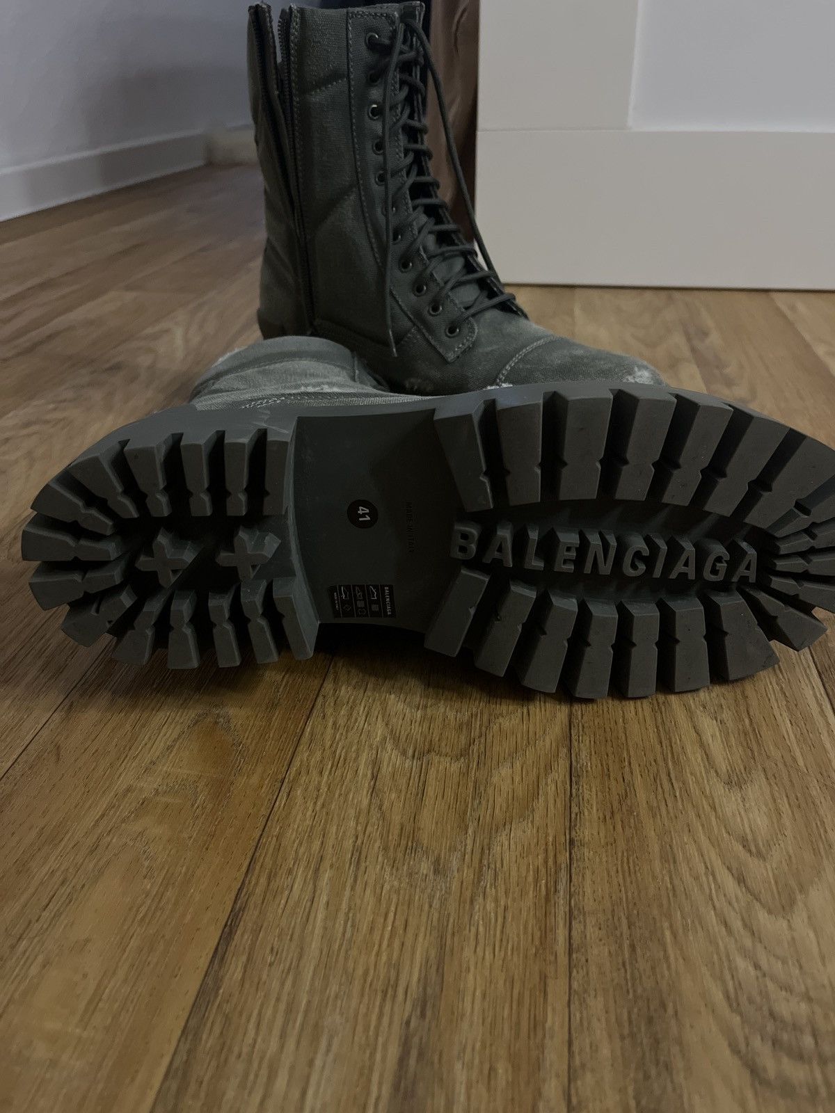 Balenciaga Balenciaga Canvas Strike Boots / kaki Size US 8 / EU 41 - 4 Thumbnail