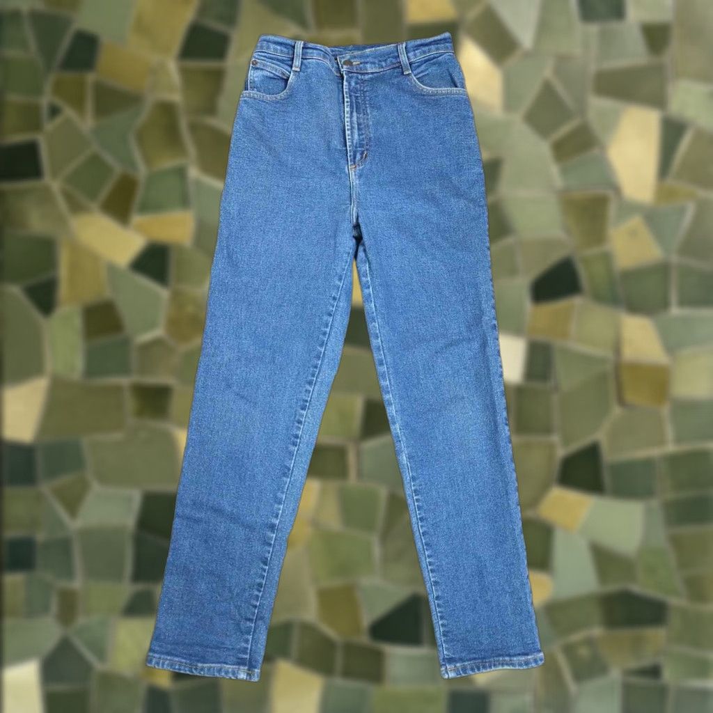 Denime VINTAGE 90s denim Mom Jeans 29" Inseam 12 Regular Cotton Blue Size 34" / US 12 / IT 48 - 1 Thumbnail
