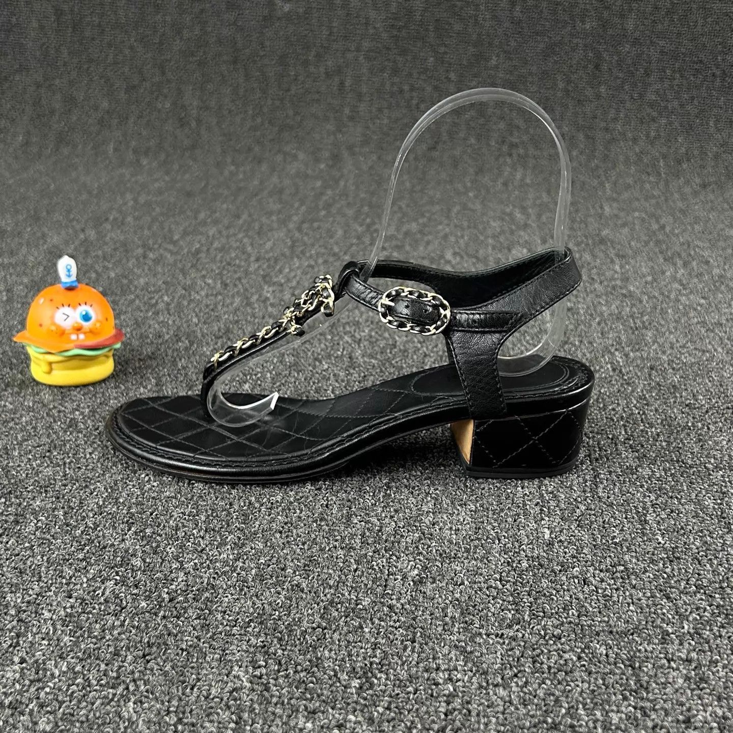 Chanel Chanel 24c Black Strappy Block Heel Sandals 35.5 Size US 5 / IT 35 - 3 Thumbnail