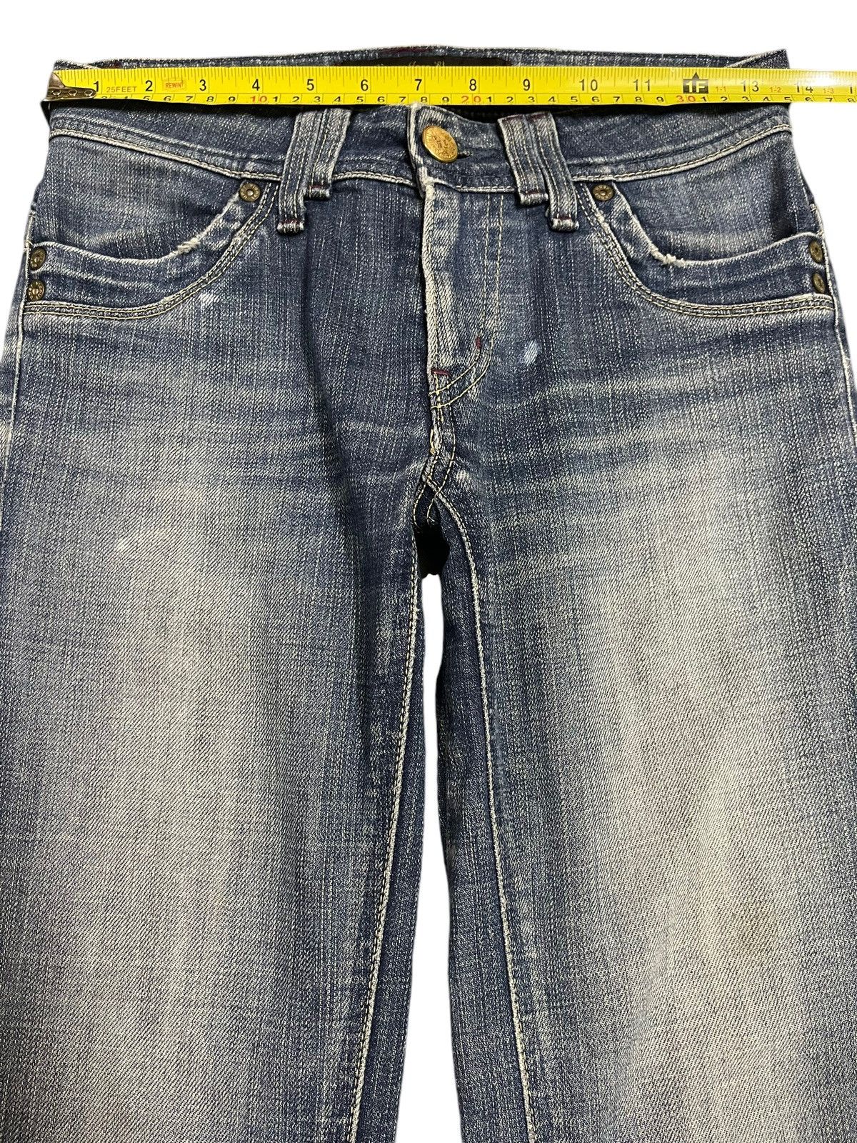 Ksubi Vintage Japanese Brand Blue Wash Distressed Bootcut Jeans Size 27" / US 4 / IT 40 - 11 Thumbnail