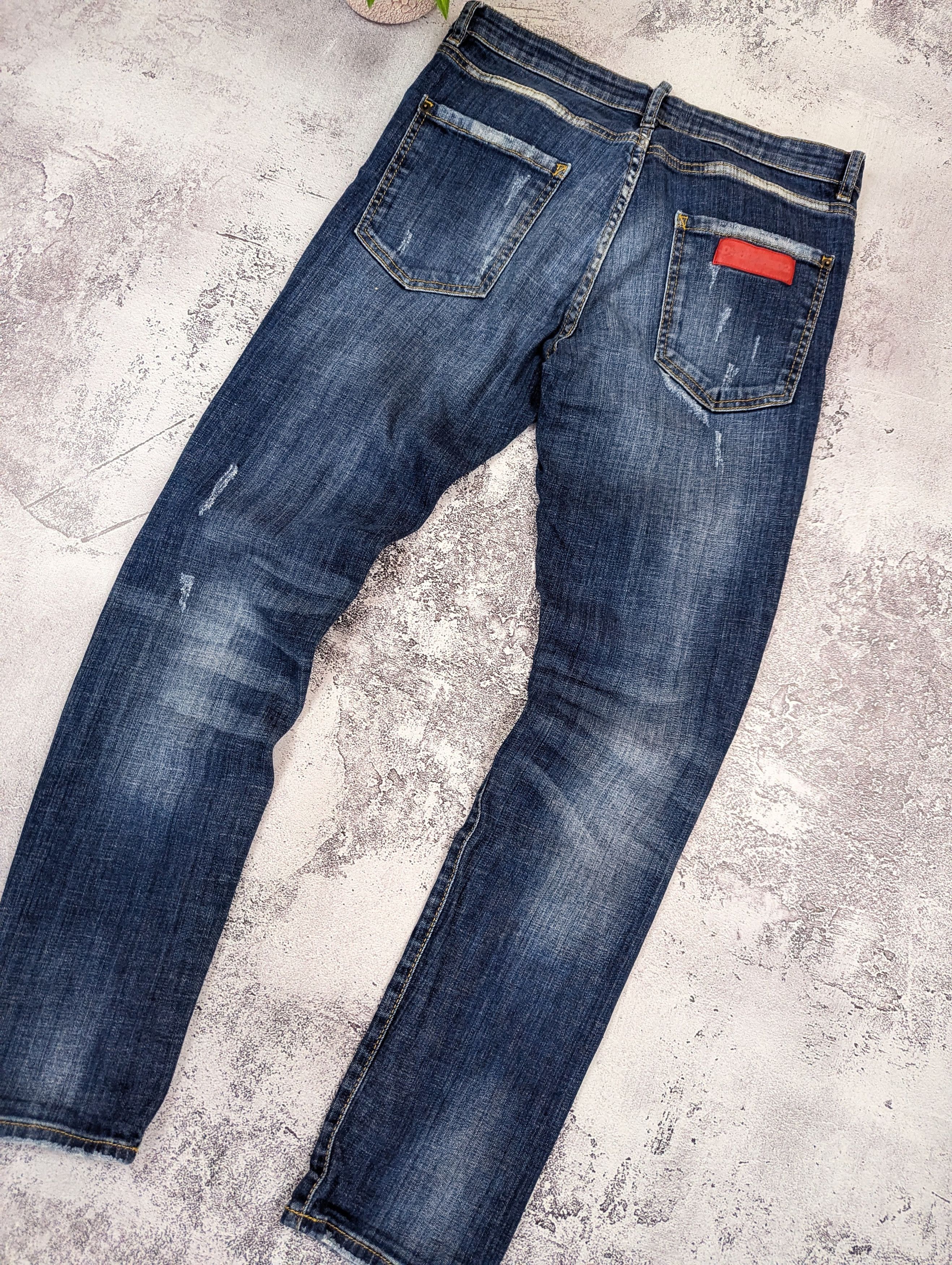 Dsquared2 Dsquared2 Skinny Dan Distressed Jeans Size US 33 - 17 Thumbnail