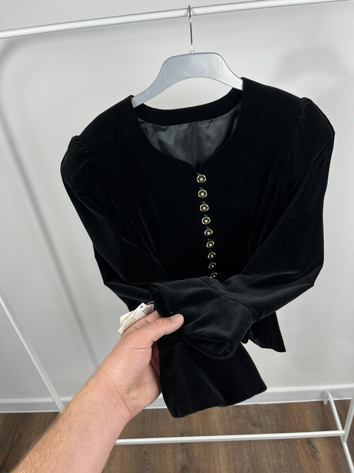 Vintage Helene Strasser Germany Vintage Velvet Jacket Gold Buttons Size L / US 10 / IT 46 - 12 Thumbnail