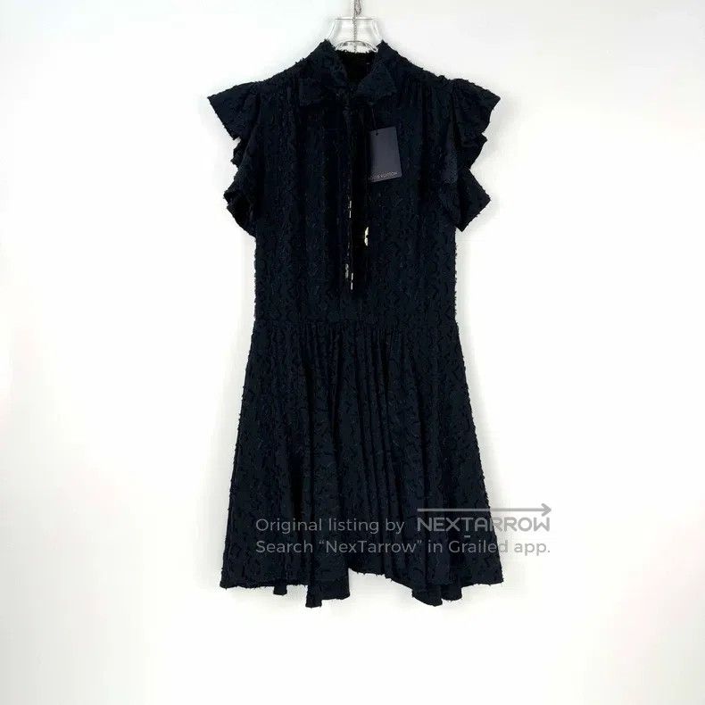 Louis Vuitton Louis Vuitton Dark blue raw-edge full logo metallic mulber Size XS / US 0-2 / IT 36-38 - 3 Thumbnail