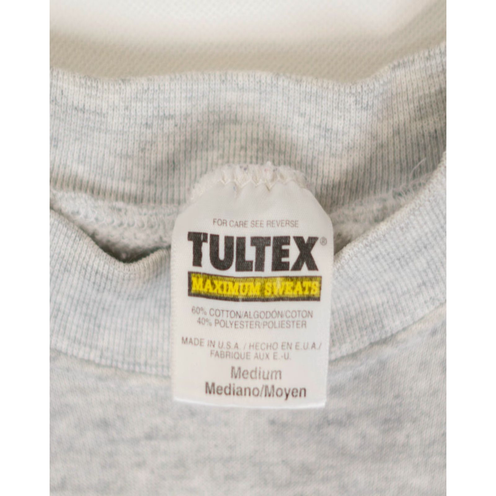 Tultex VINTAGE Mickey Mouse Sweatshirt Gray Women's Size Medium 90s Plaid Logo Embroidered Crew Neck Pullover Size M / US 6-8 / IT 42-44 - 4 Thumbnail