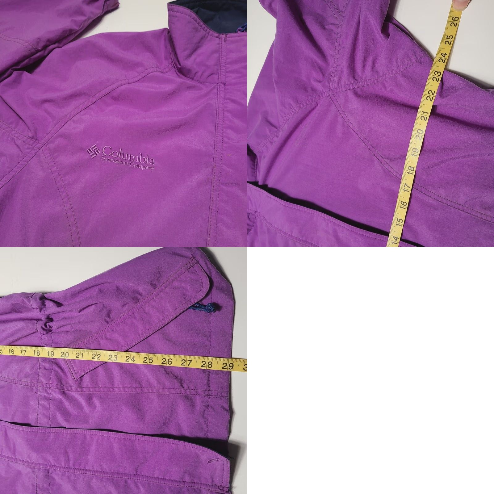 Vintage VINTAGE Columbia Jacket Womens Medium Purple Full Zip 90's Windbreaker Hooded Pockets Solid Size M / US 6-8 / IT 42-44 - 8 Thumbnail