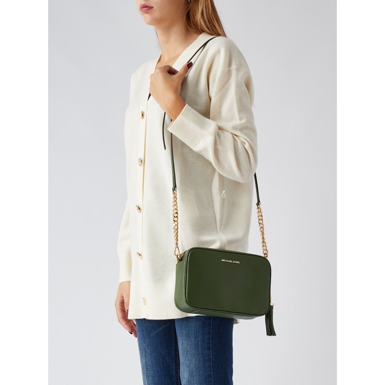 Michael Kors Michael Kors Ginny Leather Crossbody Bag Green EUC MSRP $248 Size ONE SIZE - 3 Thumbnail