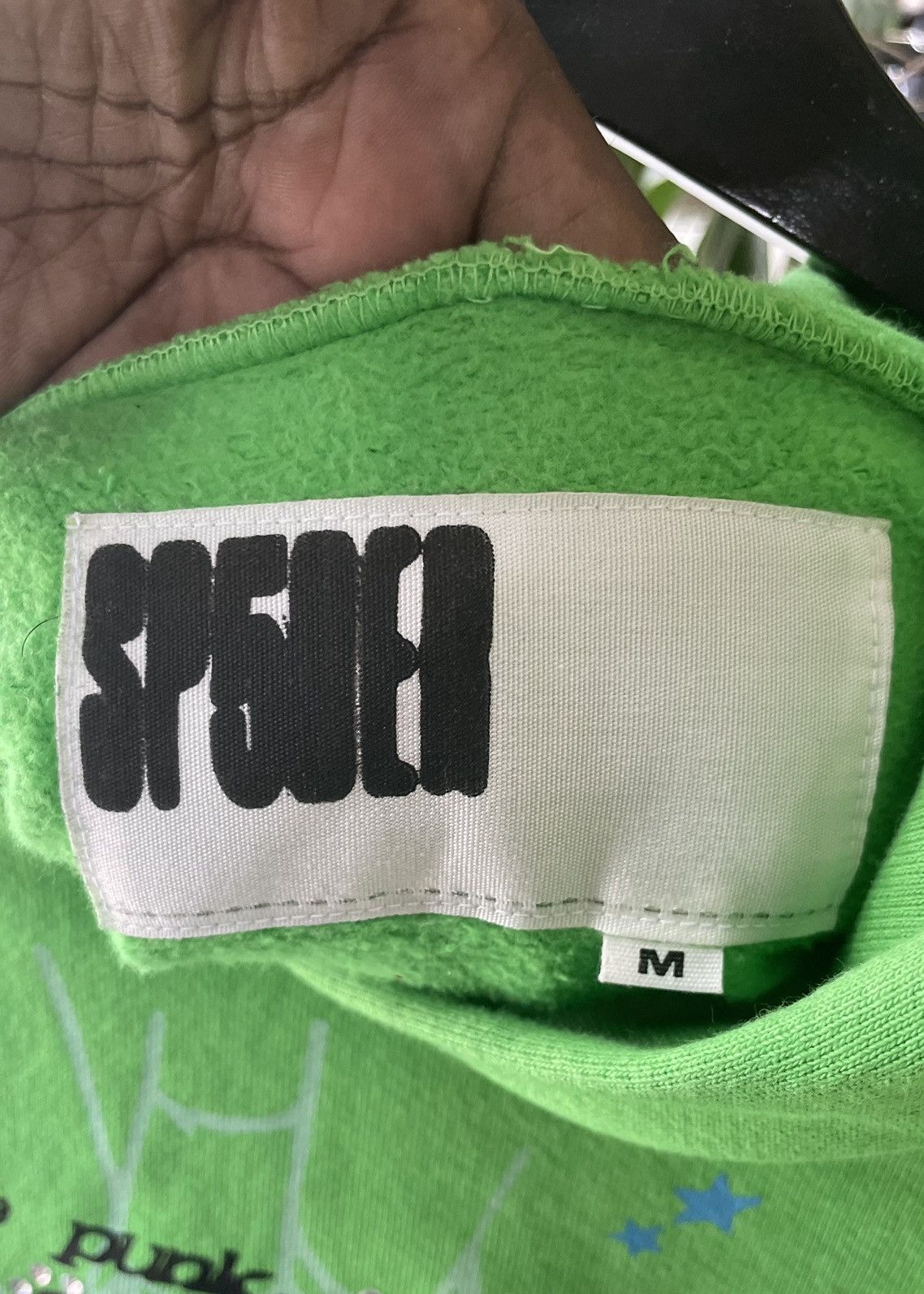 Sp5der Sp5der Punk V2 Rhinestone Hoodie Bright Green Size US M / EU 48-50 / 2 - 5 Thumbnail
