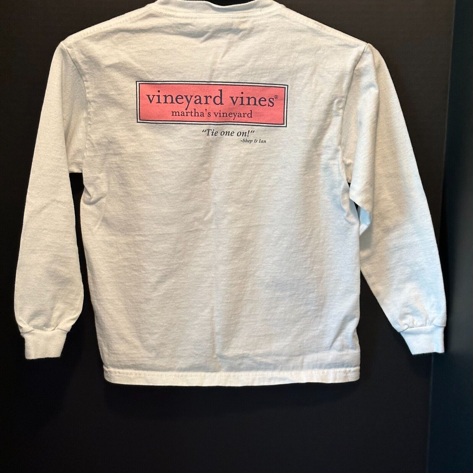 Vineyard Vines Vineyard Vines-"Tie One On" Long Sleeve White T-Shirt YTH M Size US S / EU 44-46 / 1 - 1 Thumbnail