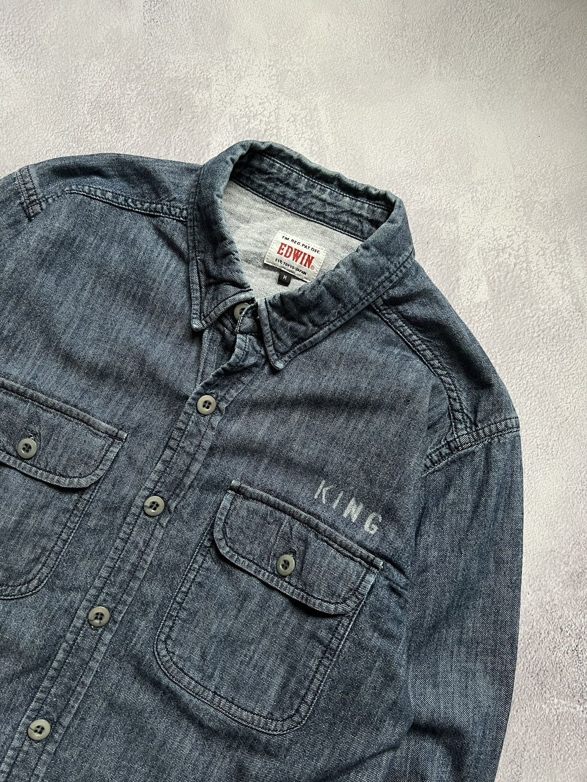 Edwin Edwin King Denim Button Up Thick Shirt Men’s M Size US M / EU 48-50 / 2 - 4 Thumbnail