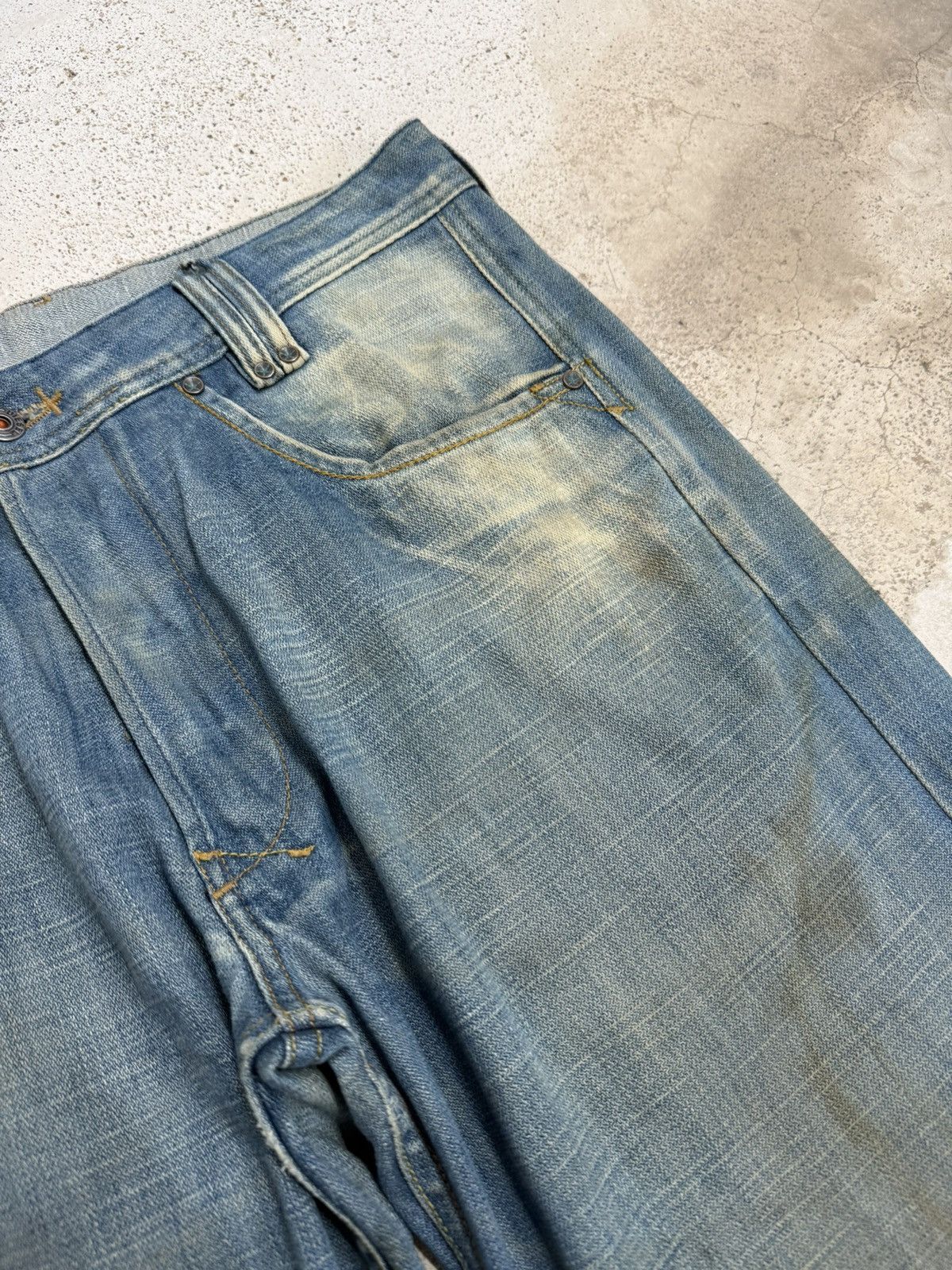 Diesel Wide Leg Diesel Industry Mudwash High OZ Denim Pants Size US 31 - 6 Thumbnail