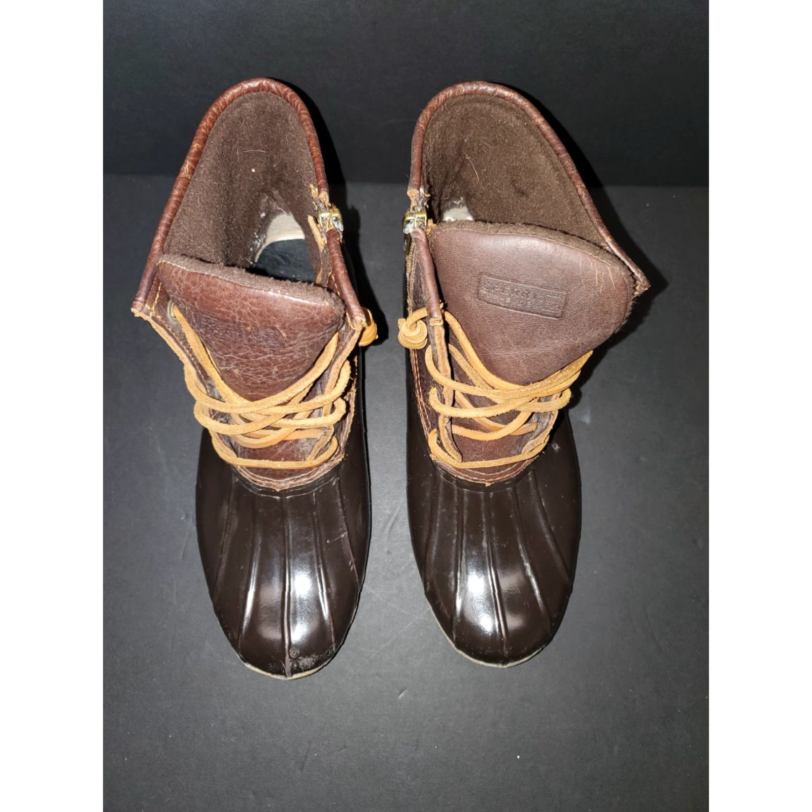 Sperry SPERRY SALTWATER Leather Waterproof Duck Boots Side Zip Lace Up Women's 8 Tan/Brown | Boots, Shoe, Waterproof, Duck Theme, Casual, Women, Size 8 Size US 8 / IT 38 - 5 Thumbnail