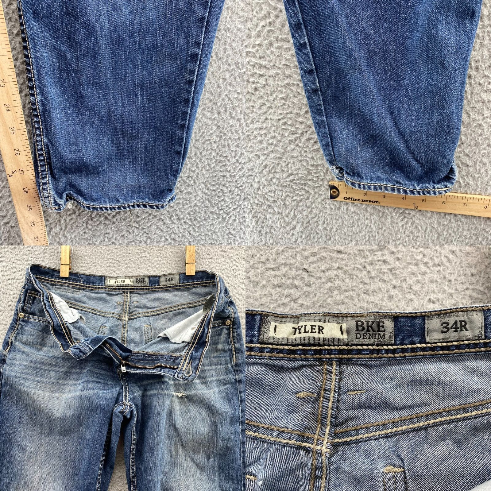 BKE VINTAGE Bke Tyler Jeans Men's 32X29* Blue Baggy Loose Straight Relaxed Western Core Y2k Size US 32 / EU 48 - 8 Thumbnail