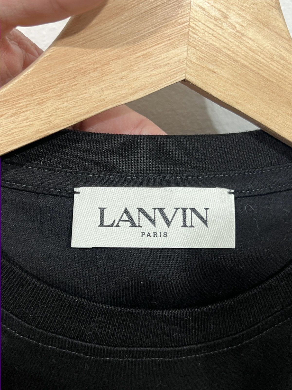 Lanvin Lanvin Black Logo Embroidered Tee Size US S / EU 44-46 / 1 - 3 Thumbnail