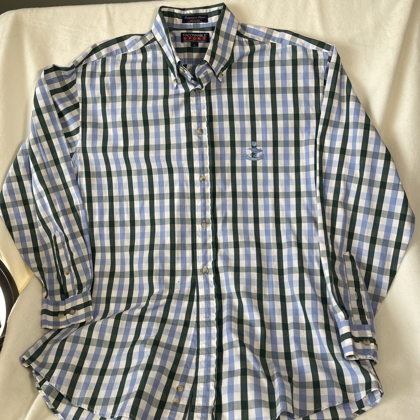 Faconnable Faconnable Men’s Classic Sport Button Front Shirt Large L/S Size US L / EU 52-54 / 3 - 1 Thumbnail